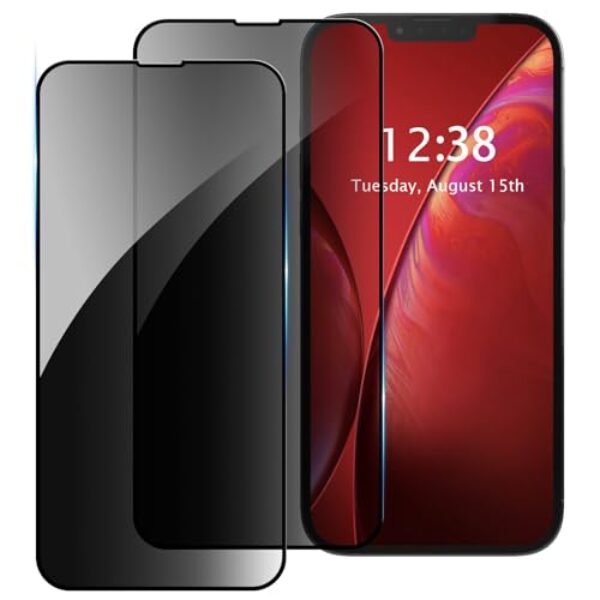 AKABEILA Pacote com 2 protetores de tela de privacidade compatíveis com Xiaomi Redmi 15C 5G/4G 173,16 mm x 81,07 película protetora de vidro temperado antiespião cobertura total anti-arranhões preto e