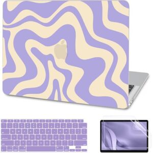 AKIT Capa compatível com MacBook Air de 13 polegadas M1 2022 2021 2020 2019 2018 A2337 A2179 A1932, capa rígida para laptop + protetor de tela + capa de teclado para Mac Book Air 13,3 polegadas
