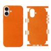 Alcapulse Capa de celular/capa para iPhone 16 Plus, capa ultrafina feita à mão com material Alcantara, compatível com MagSafe, aderência resistente a arranhões laranja