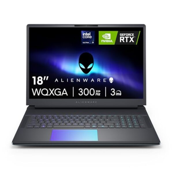 Alienware 18 Area-51 Laptop para jogos AA18250-18 polegadas QHD+ 300Hz 3 ms, Intel Core Ultra 9 275HX, gráficos NVIDIA GeForce RTX 5080, 32 GB 2 x 16 GB DDR5, 2TB NVMe M.2 P. CIe Gen55 SSD, 2MP FHD IR