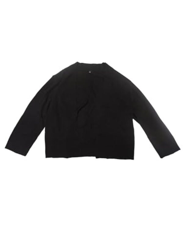 Allegra K Cardigã curto de manga 3/4 para mulheres, suéteres, leve, frente aberta, bolero, Preto, P