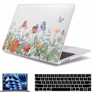 AMCJJ Capa para MacBook Air M4 de 13,6 polegadas 2025 2024 2023 2022 versão modelos: A3240 A3113 M3 A2681 M2, capa rígida de plástico para MacBook Air de 13,6 polegadas com tela retina, serve para