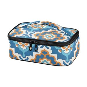 Amooorous Lancheira plana com estampa geométrica moderna flor para leite materno (palavra longa) lancheira para meninos para passeios, pequena geladeira