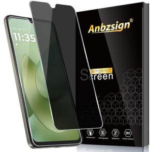 Anbzsign Pacote com 2 para Motorola Moto G06/G06 Power Privacy Película de Vidro Temperado, Película Privada Anti-Espião 9H, Antiarranhões, Compatível com Capas