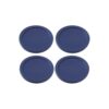 Anchor Hocking Tampas de substituição para armazenamento de alimentos de vidro, 1 xícara redonda, azul-marinho, conjunto de 4 (também compatível com armazenamento de alimentos de vidro Pyrex)