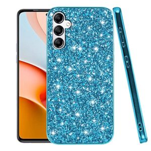 Anlalish Capa de telefone compatível com Samsung A54 5G, capa à prova de choque antiarranhões para Samsung Galaxy A54 5G Glitter Fundas Capa acessórios de proteção (azul)