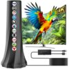 Antena de TV 2026, antenas para Smart TV, antena para canais locais mais de 1900 quilômetros de alcance, antena digital suporta 4K 8K 1080p todas as TVs-cabo coaxial de 25FT