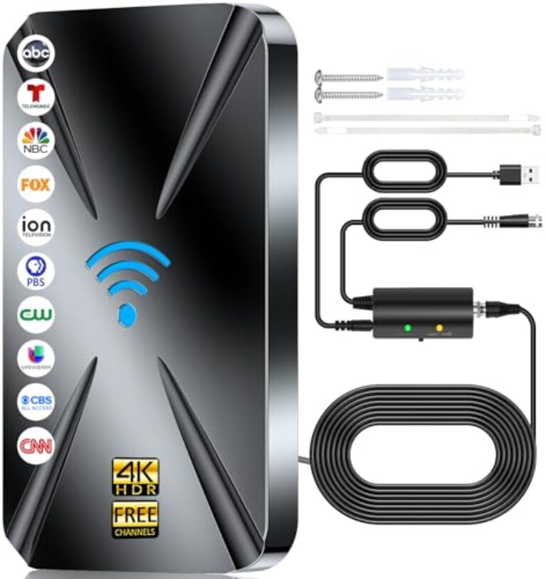 Antena de TV interna atualizada para 2025, antena digital de alcance de mais de 2800 milhas para Smart TV interna, antena HDTV para canais locais com amplificador, antena externa compatível com 8K 4K