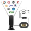 Antena de TV interna para Smart TV, antena HD digital de recepção de 360° sem cabo, suporta 4K/8K/1080p para canais locais gratuitos, com super amplificador de sinal (lebre, 1 pacote)