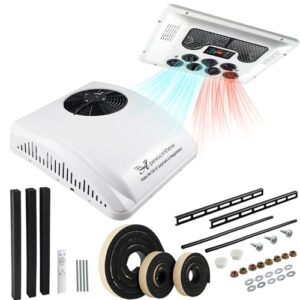ApexscnView - Ar condicionado RV sem dutos de 10000 BTU, ar condicionado de teto 2 em 1 de 45 dB para aquecedor e resfriamento, unidade de 12 V CC para