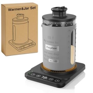 Aquecedor de massa fermentada com starer de massa fermentada, pote de fermentação de vidro grande personalizado de 1000 ml com manga de silicone, ligar/desligar automático, temporizador 12H – Ideal
