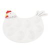 Aqur2020 Bandeja de Prato de Ovo Cozido Em Cerâmica, Prato de Ovo Em Formato de Frango Fofo de 8 Grades, Suporte de Exibição de Ovo de Páscoa para Festas, Portas Traseiras, Com Espaço