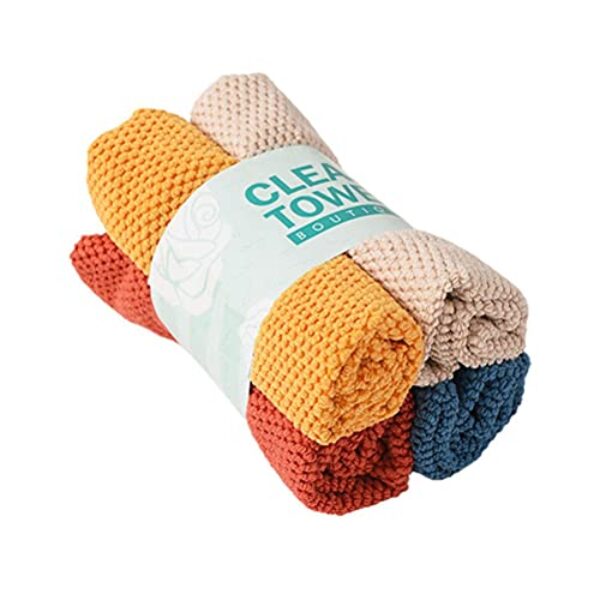 Aramox Pano de Limpeza, Pano de Prato Macio de lã de Secagem Rápida, Toalha de Cozinha Absorvente 30 X 30cm para Pratos e Vidro (cor aleatória)