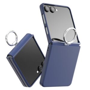 araree Capa Aero Flex R Galaxy Z Flip 7 com proteção de dobradiça e anel, capa protetora fina (PC) com protetor de dobradiça (TPU) (azul-marinho, Galaxy Z Flip 7 5G)