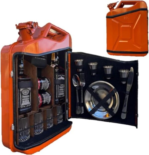 Armário De Bar De Whiskey Jerry Can - Pequeno Bar Personalizado Para Homens - Armário De Bebidas Portátil Presente Personalizável Para Amantes De Whiskey, Orange
