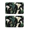Arte Calla lírio flor verde e branco decorativo máquina de lavar louça porta ímã reutilizável geladeira painel capa magnética decoração de férias Cubierta magnética del lavavajillas 10 x 6,3 cm