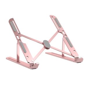 AsrMyjcx Suporte de Mesa para Laptop, Suporte para Laptop, Liga de Alumínio, Suporte Universal com Ventilação E Resfriamento para, Rosa, Tamanho real