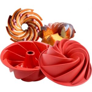 Assadeira Forma de bolo para Fritadeira de Ar Forno em Silicone Pudim Torta Mousse Livre de BPA(2pcs)