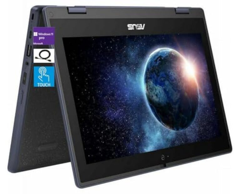 ASUS Ecrã táctil HD de 11,6 polegadas 2 em 1, processador Intel Celeron N100, 4 GB RAM 128 GB SSD, Wi-Fi 6, Bluetooth 5.1, resistente a derramamentos, revestimento anti-reflexo, Windows 11 Pro,