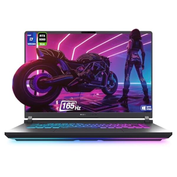 ASUS Laptop para jogos ROG Strix G16, Intel i7-14650HX, 64 GB DDR5 RAM, SSD PCIe de 2 TB, tela FHD + de 16 polegadas (1920 x 1200), Nvidia G-Force RTX 5060, teclado RGB de 4 zonas, W11 Pro, cinza