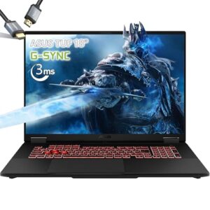 ASUS TUF Laptop para jogos A18 polegadas - AMD Ryzen 7 260 Beat i9-13905H - NVIDIA RTX 505-18 polegadas WUXGA Display 144Hz - 64GB RAM - SSD PCIe 4TB - Teclado RGB retroiluminado - Thunderbolt 4
