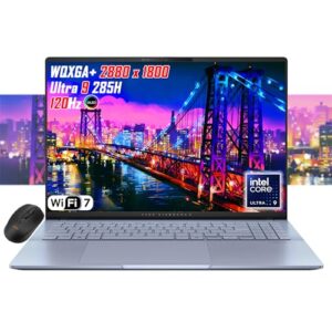 ASUS Vivobook 16 polegadas OLED WQXGA+ (2880 x 1800) Slim Laptop, Intel Core Ultra9 285H, Wi-Fi 7, RGB Backlit KB, 2X Thunderbolt 4, FHD Webcam, win11, mouse sem fio (32 GB RAM | SSD de 4 TB)