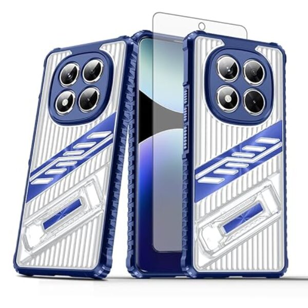 Asuwish Capa de celular para Xiaomi Redmi Note 14 Pro 5G/14Pro 4G/Note14 Pro Plus/Poco X7 Capa de celular com protetor de tela de vidro temperado e suporte rígido à prova de choque acessórios 14Pro+