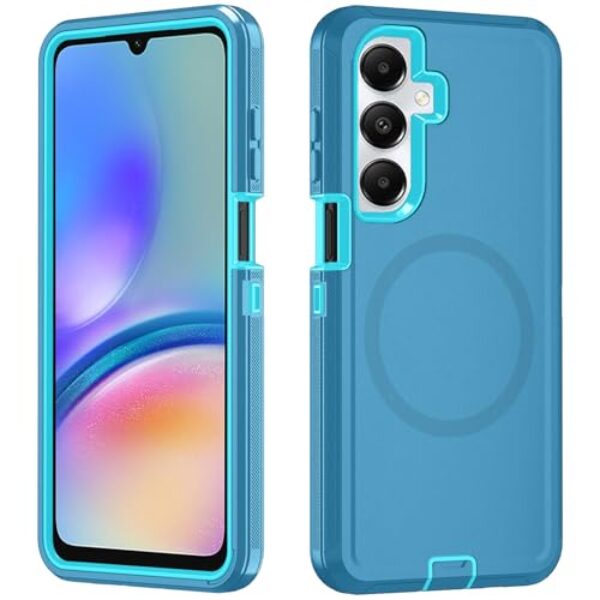 Asuwish Capa de telefone para Samsung Galaxy A05s/A05 com protetor de tela de vidro temperado Capa magnética híbrida à prova de choque rígida protetora resistente acessórios Ao5s Ao5 A 05s 05 mulheres