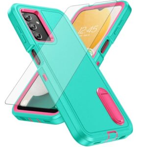 Asuwish Capa de telefone para Samsung Galaxy A13 4G/5G com protetor de tela híbrido suporte oculto robusto à prova de choque rígido protetor resistente A04s M13 G5 A 13 LTE 13A 2022 mulheres homens