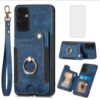 Asuwish Capa de telefone para Samsung Galaxy A13 5G capa carteira com protetor de tela de vidro alça de pulso cordão RFID suporte de cartão de crédito anel suporte A04S M13 G5 A 13 2022 13A A135G SM
