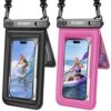 [Até 8,5 polegadas] Bolsa de telefone impermeável flutuante, bolsa dupla à prova d'água com cordão para iPhone 16 15 Pro Max, Galaxy S25 S24 Ultra, bolsa seca para celular IPX8, pacote com 2 itens