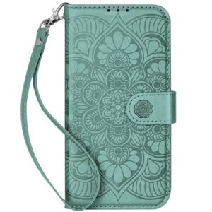 Ateeky Capa carteira para iPhone 17 Pro Max, [bloqueio de RFID] Suporte para 3 cartões com compartimento para cartão de crédito, capa protetora magnética de couro PU para iPhone 17 Pro Max (verde)