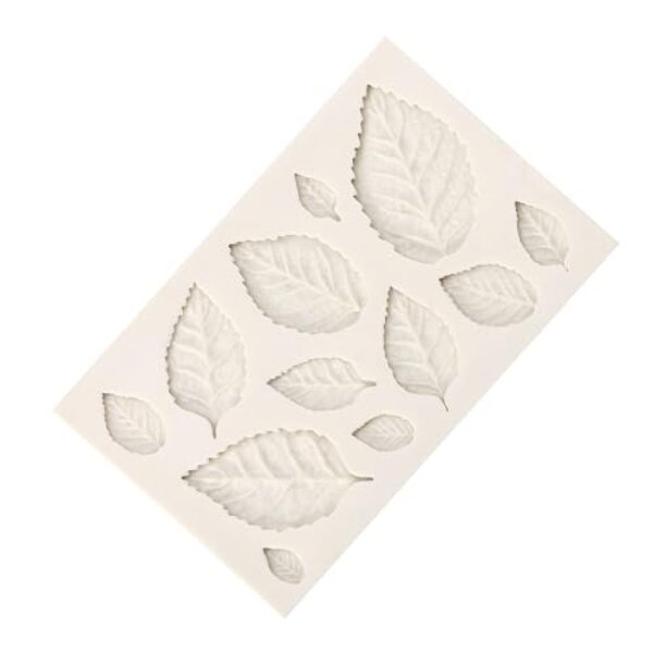 AUNMAS Conjunto de Moldes de Folhas de Silicone 3D, Ferramentas de Qualidade Alimentar para Decoração de Bolos, Design Versátil para Cupcakes Criativos e Artesanato Com Açúcar