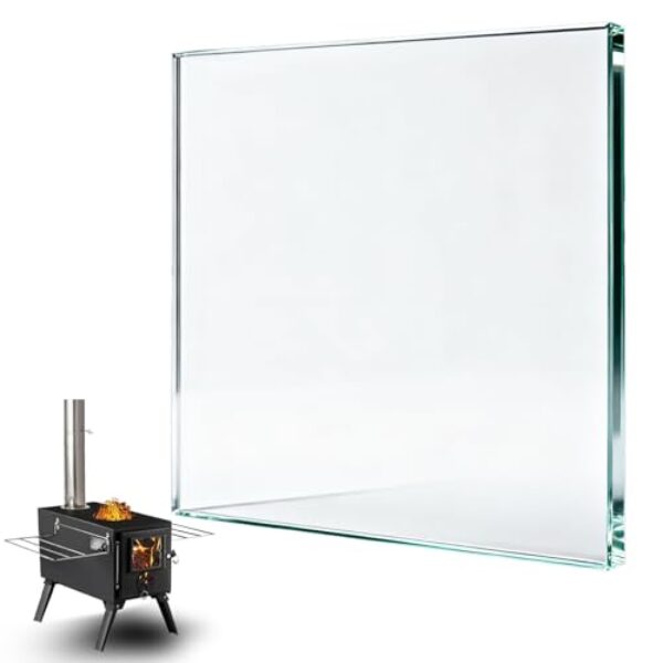 AVOFOREST Vidro à prova de explosão para fogão de barraca - Substituição de vidro de porta de fogão de barraca quente de 9 cm x 11 cm para fogão de barraca de acampamento