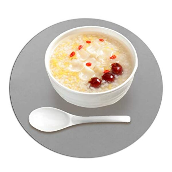 AYNEFY Tapete de Micro-ondas de Silicone, Tapete Antiaderente para Forno, Almofada de Cozimento Resistente Ao Calor, 30 Cm de Diâmetro para Uso na Cozinha, Perfeito para Cozinhar e Servir (Cinza)