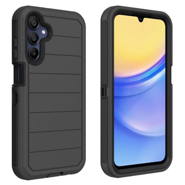 AZSXLG Capa para Samsung Galaxy A15 5G, capa protetora resistente à prova de choque à prova de poeira 3 em 1 para Samsung Galaxy A15 5G (preta, A15)