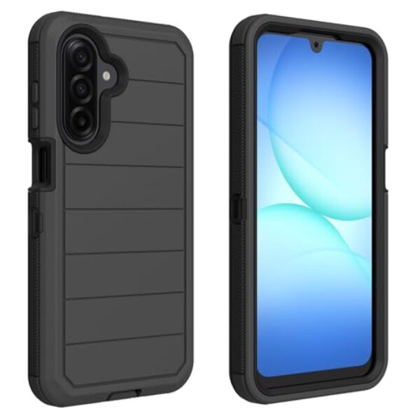 AZSXLG Capa protetora 3 em 1 para Samsung Galaxy A17 5G (preta, A17) para Samsung Galaxy A17 5G para Samsung Galaxy A17 5G