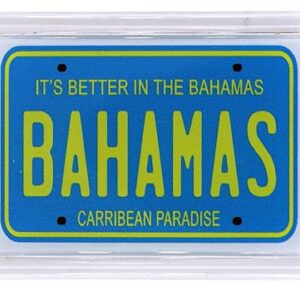 Bahamas placa de licença acrílico pequeno ímã de lembrança de colecionador de geladeira 6 cm x 4,4 cm