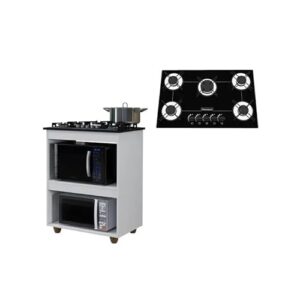 Balcão de Cozinha para 4 Bocas Turim Branco (5 Bocas)