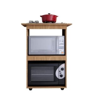 BALCÃO PARA FOGÃO COOKTOP 4 BOCAS MULTIUSO MICROONDAS E FORNO COZINHA(MARROM FREIJÓ)