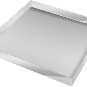 Bandeja Retangular De Aço Inoxidável, Bandeja De Gotejamento De Ar Condicionado Portátil, Bandeja De Gotejamento Espessada, Bandeja De Coleta De água Sem Dreno, 50 * 50 * 5cm/19.7 * 19.7 * 2in