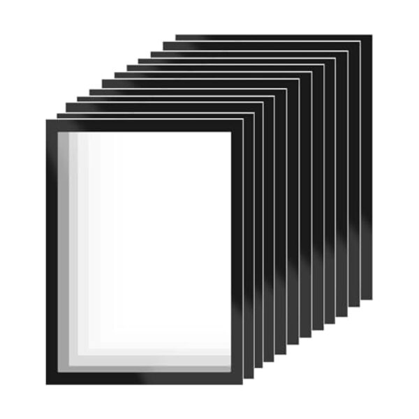 Baoblaze Conjunto de 12 Suportes para Placas, Exibição de Documentos e Informações em Vidro