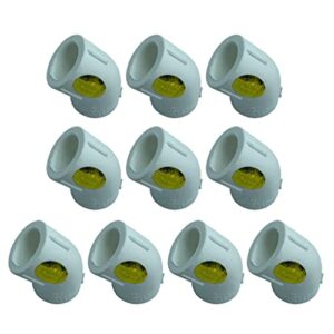 barenx 10 pacotes de acessórios de tubulação PPR de cotovelo de fusão de calor de 90/45 graus - 20 mm e 45 graus, branco