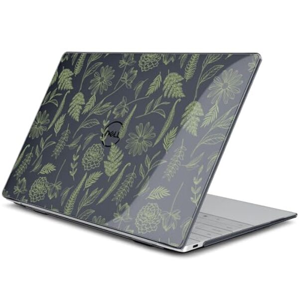 Batianda Capa para laptop Dell XPS 13 Copilot+ PC 34.0 cm Display 2025 2024 Número do modelo 9345/9350, capa rígida ultrafina e leve resistente a arranhões com proteção profissional, ramos de plantas
