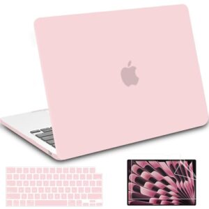 B BELK Capa compatível com MacBook Air de 15 polegadas 2025 2024 2023 M4 M3 M2 modelo A3241 A3114 A2941, capa rígida protetora resistente para Mac Air de 15 polegadas + capa de teclado e protetor de
