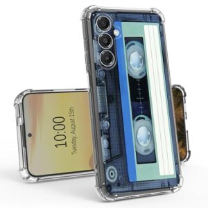 BEOTIWAD Capa de fita cassete transparente retrô para Samsung Galaxy A16 5G 6,7 polegadas, fina, transparente, antiamarela, TPU, militar, resistente, durável, capa protetora para Samsung A16 5G