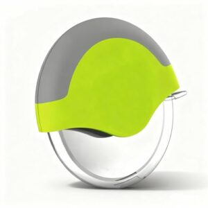 Bestac Cortador de pizza de design premium – Cortador afiado de aço inoxidável com protetor de lâmina e tampa (verde)