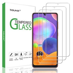 beukei (Pacote com 3) compatível com Samsung Galaxy A31 protetor de tela de vidro temperado, antiarranhões, sem bolhas