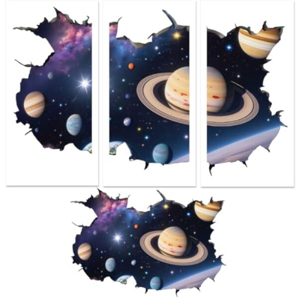 BEUNITONE Decalques de móveis planeta com furo quebrado de 3 folhas, adesivos de armário para gaveta de cômoda, cozinha, casa de fazenda, adesivos de vinil removíveis, fácil de descascar e colar