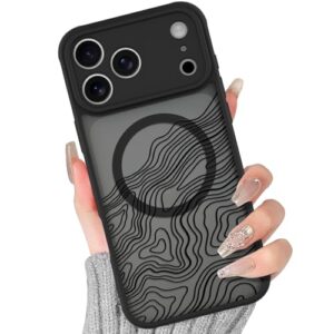 BITOBE Capa para iPhone 17 Pro Max [compatível com MagSafe] Linda estampa de linha encaracolada para mulheres e meninas, capa protetora fina e magnética de TPU (poliuretano termoplástico) macio